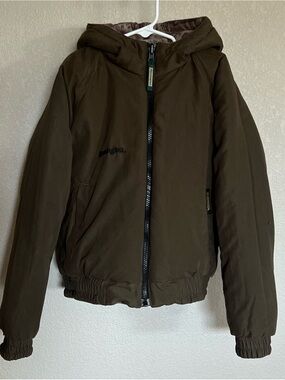Remington brown and Camo reversible  Hooded Puffer Jacket for Kids